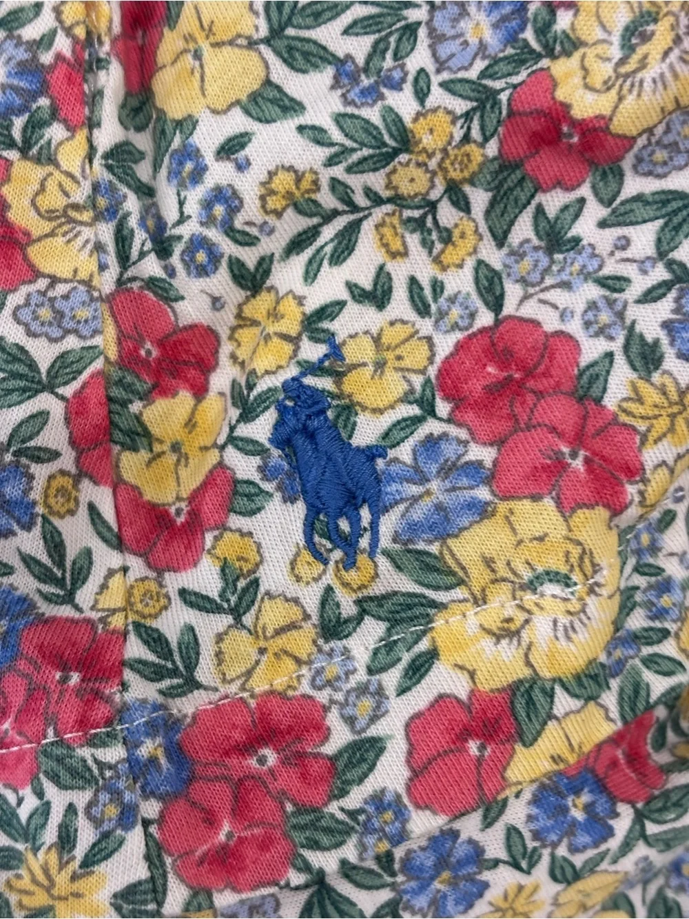 Girls Ralph Lauren Floral romper Size L 12/14 100% Pima Cotton Spaghetti Strap